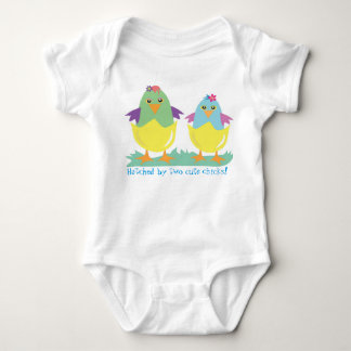 Hatched by two cute chicks baby bodysuit