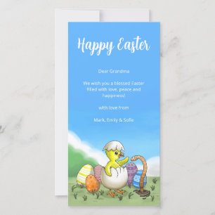 Hatched Easter Chicken Holiday Card