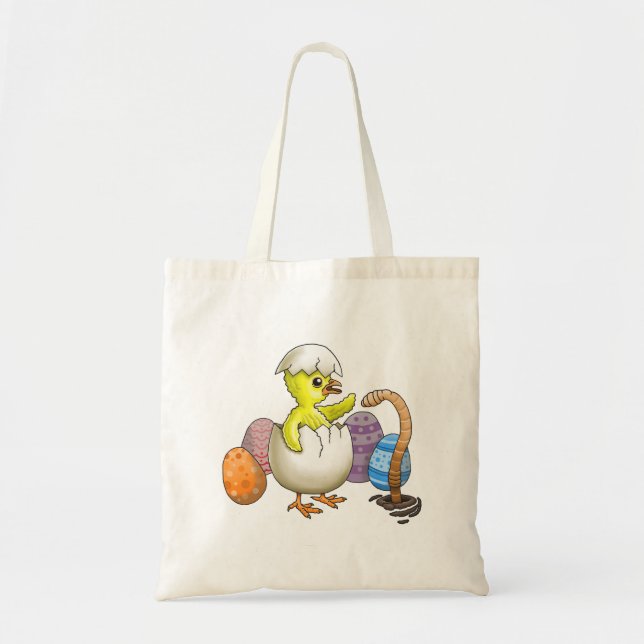 Hatched Easter Chicken Tote Bag (Front)