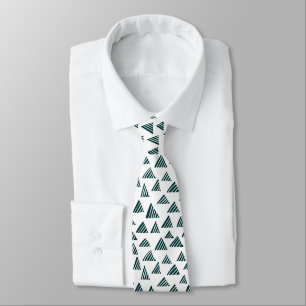 Hatched Triangles 250319 - Dark Green on White Tie