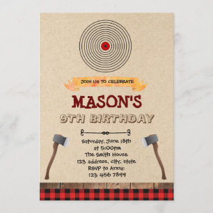 Hatchet throwing party invitation