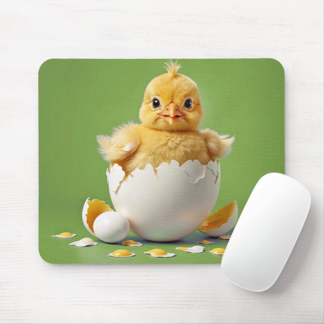 Hatching Baby Chick Mouse Mat (With Mouse)