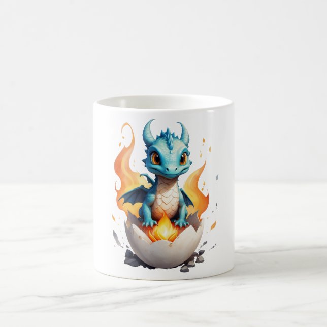 Hatching Baby Dragon Fantasy Coffee Mug (Center)