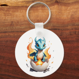 Hatching Baby Dragon Kids Fantasy Key Ring