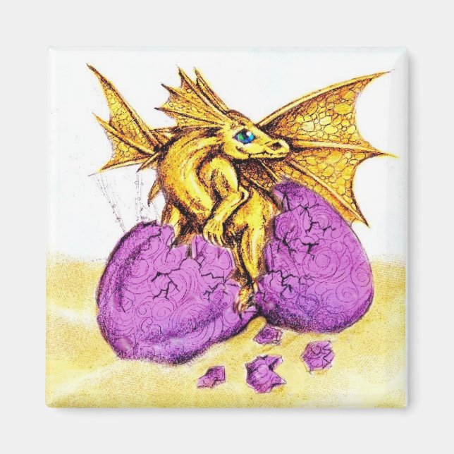 Hatching Bronze Dragon Magnet (Front)