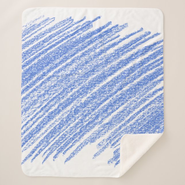 Hatching colored pencil scratch sherpa blanket (Front)