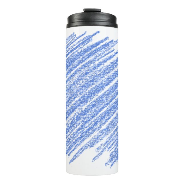 Hatching coloured pencil scratch thermal tumbler (Front)