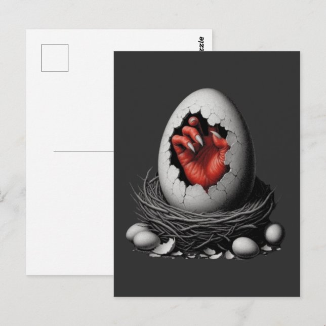 Hatching Dragon Egg Postcard: Dark Fantasy Mystery Postcard (Front/Back)