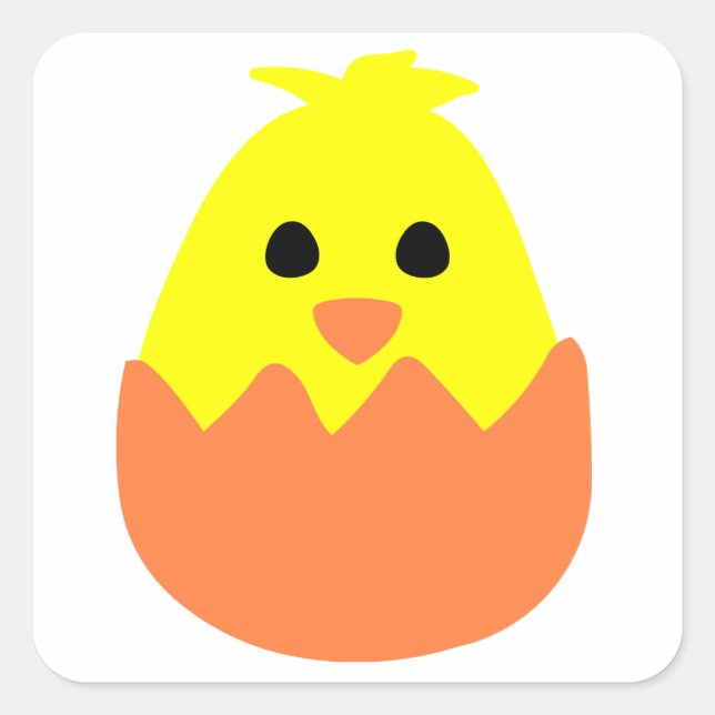 Hatching Easter Chick Square Sticker (Front)