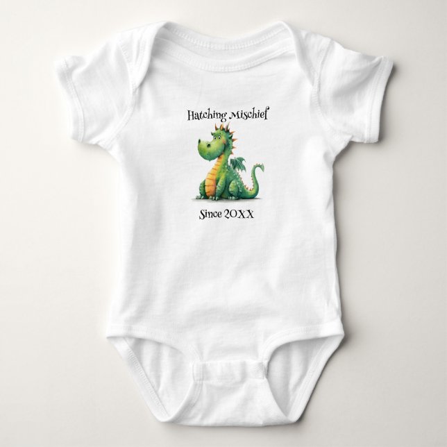 Hatching Mischief Dragon Baby Bodysuit (Front)