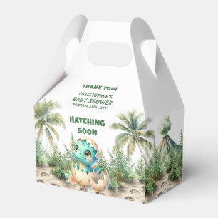 Hatching Soon Baby Shower Dinosaur Favor Box
