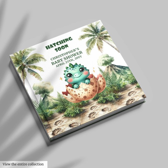 Hatching Soon Baby Shower Dinosaur Sign-In Book (Hatching Soon Baby Shower Dinosaur Sign-In Book)