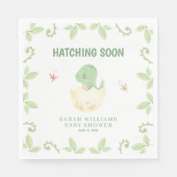 Hatching Soon Baby Shower Dinosaur Watercolor