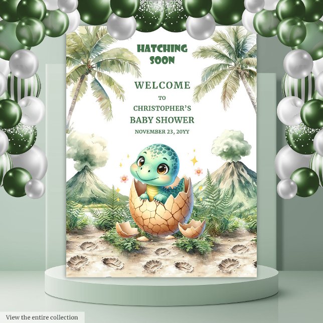 Hatching Soon Baby Shower Tapestry Cute Dino (Hatching Soon Baby Shower Tapestry Cute Dino)