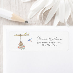 Hatching Soon Bird Nest Baby Shower Return Address