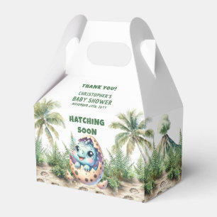 Hatching Soon Cute Dinosaur Baby Boy Favor Box