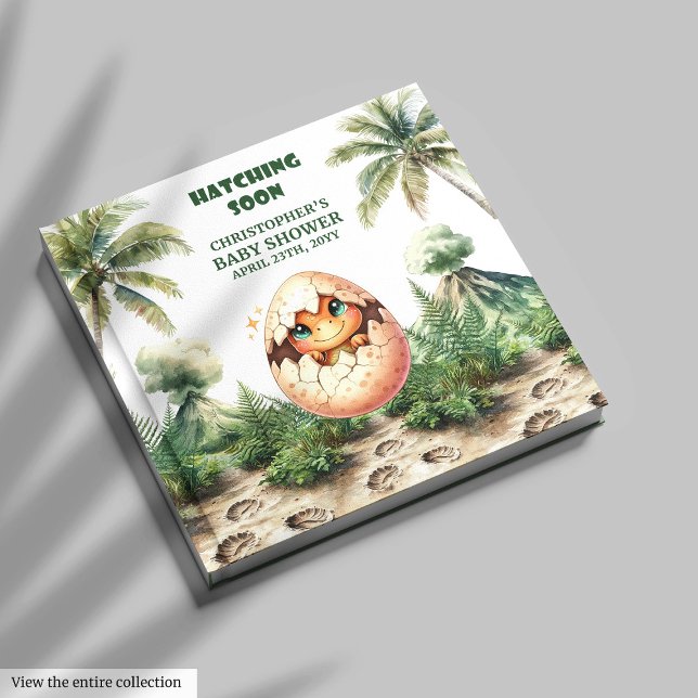 Hatching Soon: Cute Dinosaur Guest Book (Hatching Soon: Personalized Dino Guest Book)
