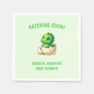 Hatching soon Dinosaur Baby Shower Baby Boy Napkin