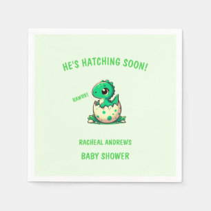 Hatching soon Dinosaur Baby Shower Baby Shower Napkin