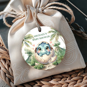 Hatching Soon Favour Tags Baby Dino Shower Decor