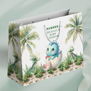Hatching Soon Shower Gift Bag Baby Dino Theme