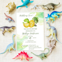 Hatching soon watercolor green baby dinosaur