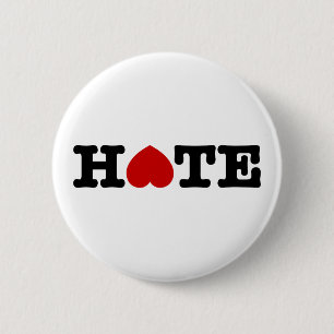 HATE 6 CM ROUND BADGE