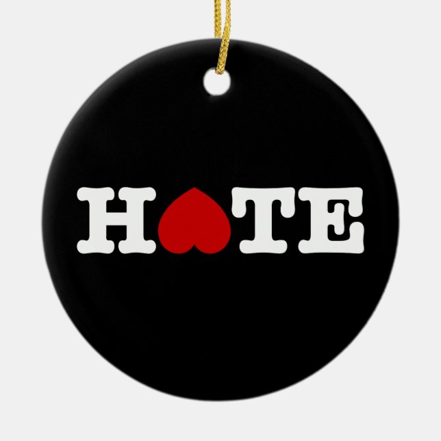 HATE CERAMIC TREE DECORATION (Front)
