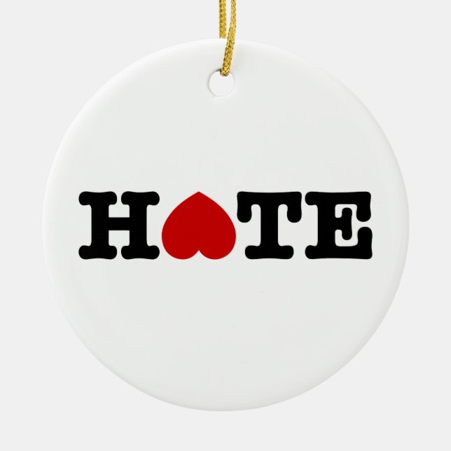 HATE CERAMIC TREE DECORATION (Front)