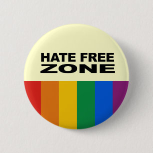 Hate Free Zone 2 6 Cm Round Badge