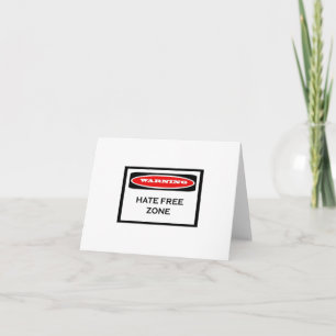 Hate Free Zone Note Cards