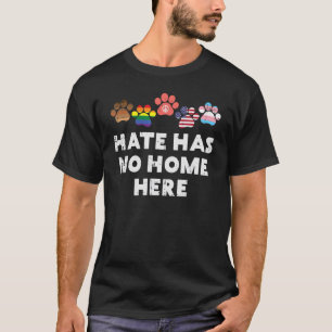 Hate Has No Home Here Paws Lgbt Pride US Flag Men T-Shirt