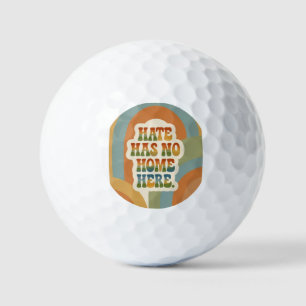 Hate Has No Home Here Retro Rainbow Golf Balls