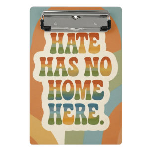 Hate Has No Home Here Retro Rainbow Mini Clipboard