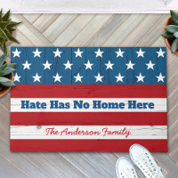 Hate Has No Home Here Rustic Patriotic USA Flag