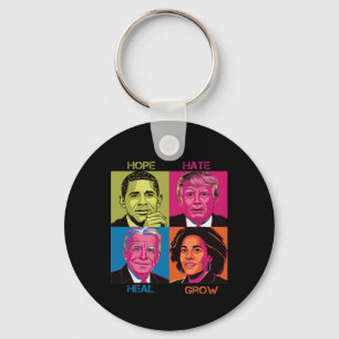 Hate Heal Grow Kamala Harris Cat Ladies For Presid Key Ring