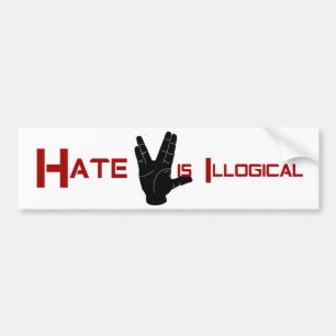 Hate is Illogical Equality Bumper Sticker Decal