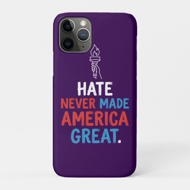 Hate Never Made America Great Patriotic Statement Case-Mate iPhone Case (Back)