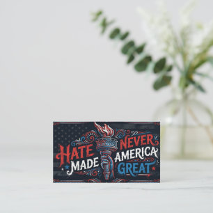 Hate Never Made America Great Vintage Patriotic  Business Card