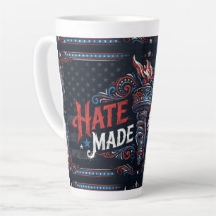 Hate Never Made America Great Vintage Patriotic Latte Mug