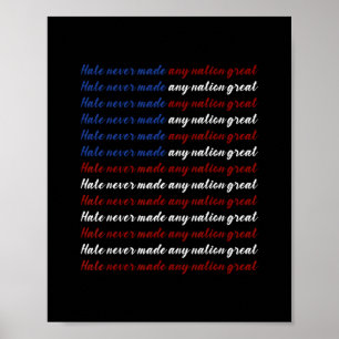 Hate Never Made Any Nation Great 4th Of July  Poster