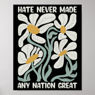 Hate Never Made Any Nation Great 8647 Trump Boho F Poster