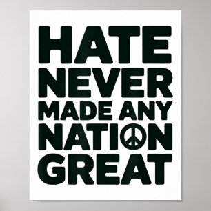 Hate Never Made Any Nation Great Anti-trump _1  Poster