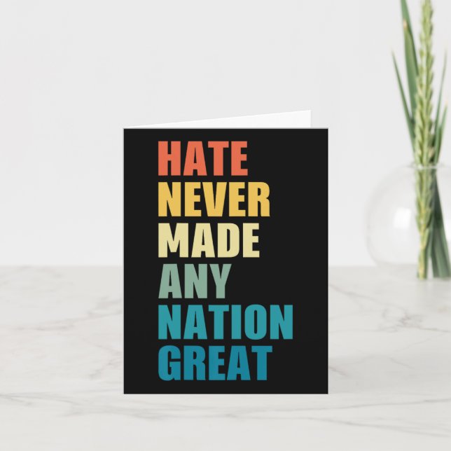 Hate Never Made Any Nation Great Anti-trump 2020 E Card (Front)