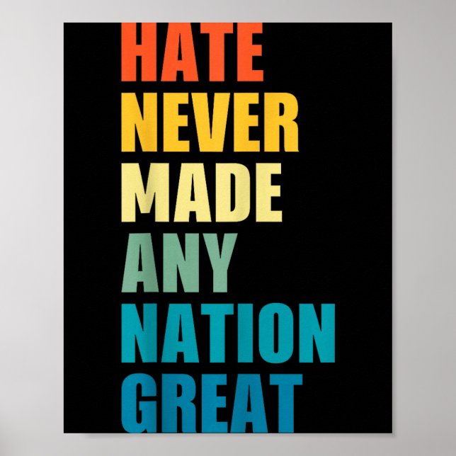 Hate Never Made Any Nation Great Anti-trump 2020 E Poster (Front)