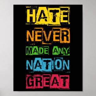Hate Never Made Any Nation Great Anti Trump Poster