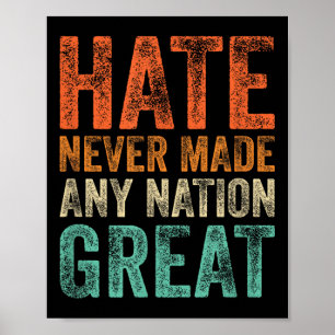 Hate Never Made Any Nation Great Funny Anti-trump Poster