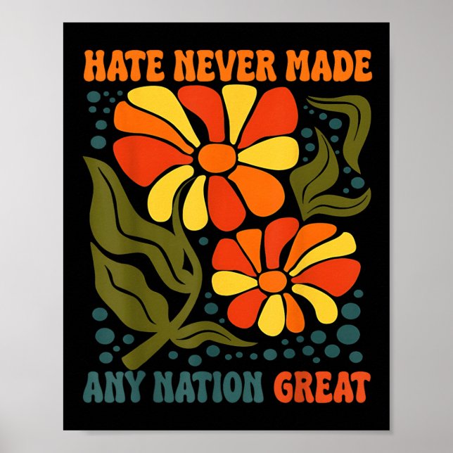 Hate Never Made Any Nation Great Political Quote Poster (Front)