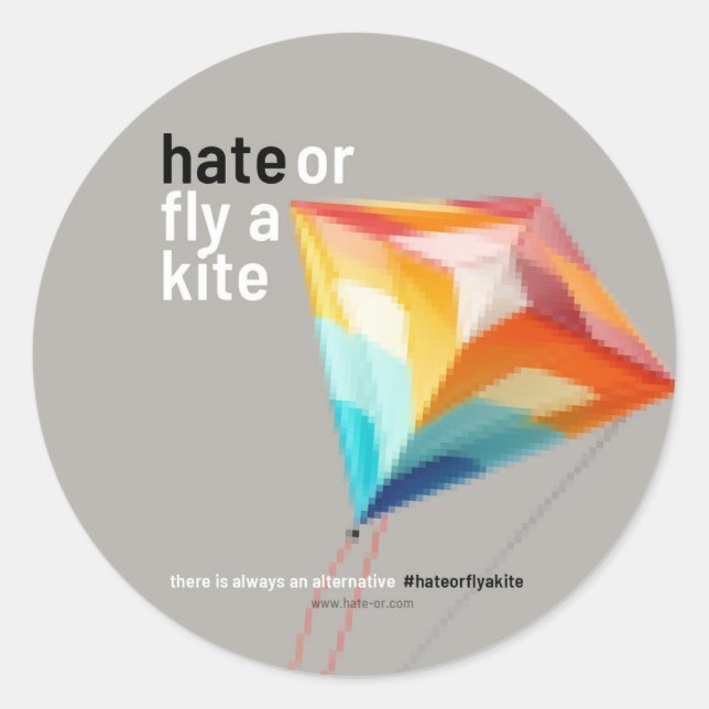 Hate or Fly a Kite Classic Round Sticker (Front)