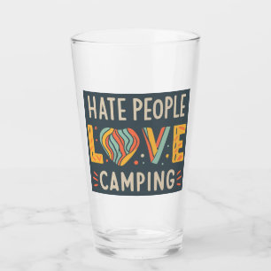 Hate People Love Camping Glass